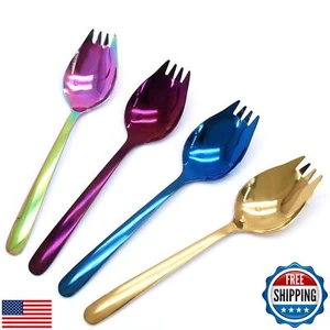 Cionyce 4 Pack Colorful Stainless Steel Sporks, 5.9 Inch Salad Forks, Fruit A - Picture 1 of 5
