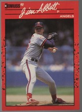 1990 Donruss - #108 Jim Abbott California Angels Baseball Card Near Mint!