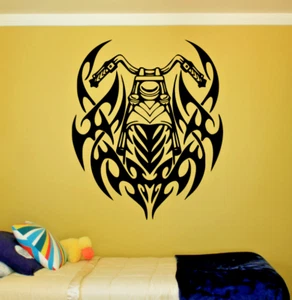 CALCOMANÍA DE VINILO DE PARED GRANDE PARA MOTOCICLETA - LLAMAS TRIBALES - OPCIONES DE COLOR - Imagen 1 de 3