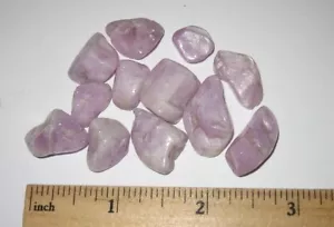 12 PIEDRAS CRISTAL ESPODUMENO ROSA KUNCITA NATURAL PULIDO 0,4" 35g - Imagen 1 de 3