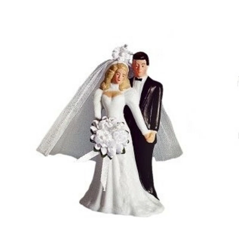 Dekofigur Tortenfigur Brautpaar Porzellan klein Hochzeit - Bild 1 von 1