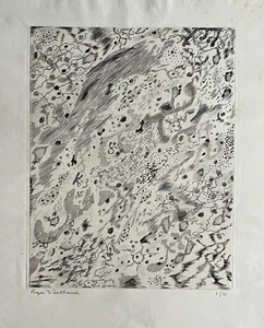 Roger Vieillard original signierte Radierung 1957 Abstraktion Abstrakte Kunst Abstrakt - Bild 1 von 1