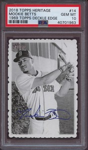 2018 Topps Heritage 1969 Deckle Edge 14 Mookie Betts PSA 10 Gem Mint