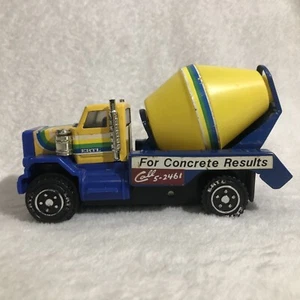 Vintage Ertl Concrete Mixer Toy Truck 1986 Blue & Yellow Ertl Diecast - Picture 1 of 13