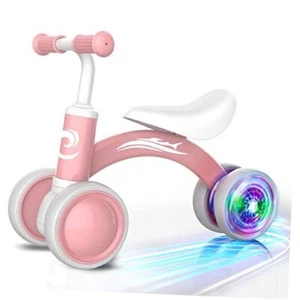 Colorful Lighting Baby Balance Bike Toys for 1 Year Old Girl Gifts, 10-36 Pink - Picture 1 of 7