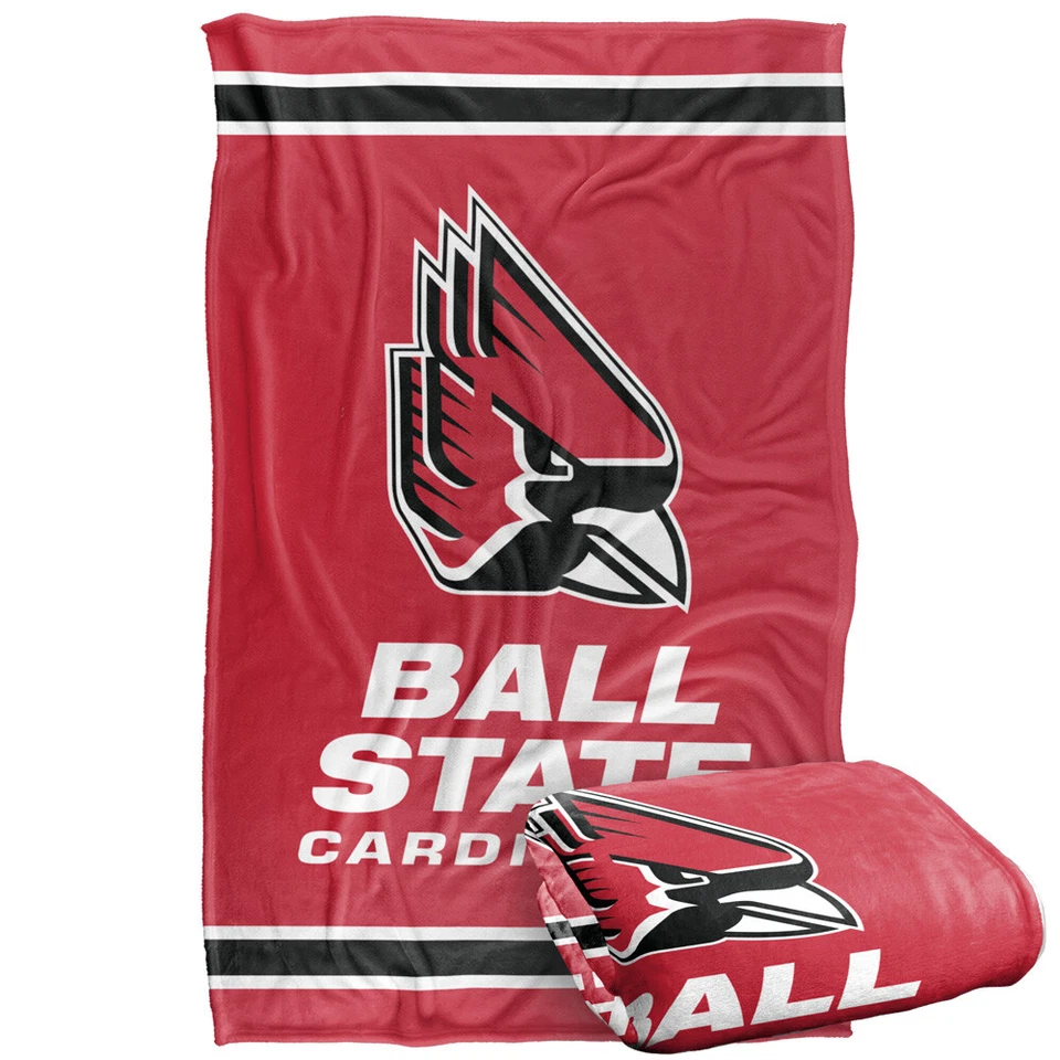 Manta de tiro súper suave con logotipo primario Ball State University rayas tacto sedoso Foto 1 de 4