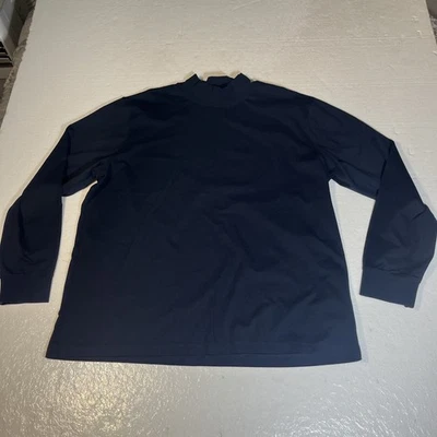 L.L. Bean Traditional Fit Mens XL Reg Long Sleeve Turtle Neck Shirt Navy Blue - Image 1 of 4