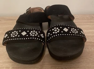 Fitflop Lulu Aztek Stud Back Strap Sandal Womens Size US 10 Black K49-001 - Picture 1 of 7