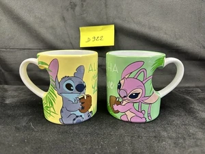 Ensemble Lot 2 Mugs Stitch + Angel Disney Anses Cœurs Exclusif Disneyland - Foto 1 di 4