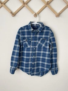 Polo Ralph Lauren Blue Plaid Boy Shirt Size 7 - Picture 1 of 4