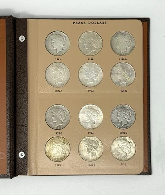 1921 -1935 S PEACE DOLLAR COMPLETE SET IN DANSCO ALBUM 24 COINS - Image 1 of 4