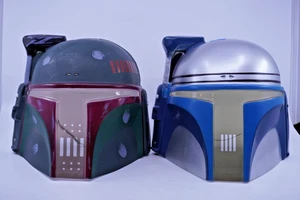 2002 Star Wars Jango Fett 2007 Boba Fett Mask Helmet Lucasfilm LFl *Read* - Picture 1 of 11