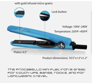 NUEVO Pro Cabello Mini Styler Baby Azul Cerámica Turmalina Platos Anti-Frizz Nuevo en Caja - Imagen 1 de 3