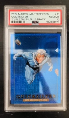 2024 Marvel Masterpieces '92 Platinum Quicksilver #71 Blue Traxx PSA 10 - Image 1 of 2