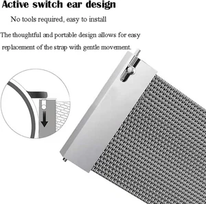 Schnellverschluss Uhrenarmbänder für Damen Schwarz Extra Lange Uhrenarmbänder für Herren Magn... - Bild 1 von 6