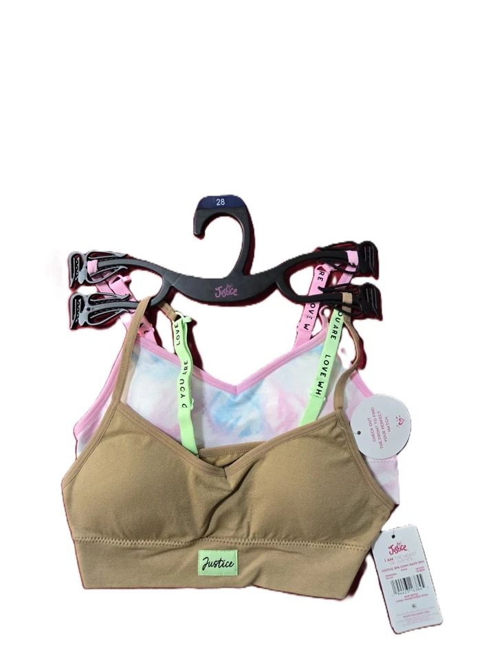 Sujetador trasero convertible Justice Girls "Colección Sombras", paquete de 2, tallas Foto 1 de 3