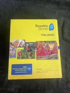Lot de 4 niveaux 1 à 5 Rosetta Stone Italiano version neuve - boîte abîmée - Photo 1/3
