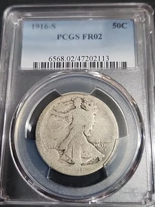 1916-S Silver Walking Liberty Half Dollar PCGS FR2 Low Ball Free Shipping - Picture 1 of 2