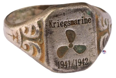 Kriegsmarine 1941-42 Armada Segunda Guerra Mundial Anillo Alemán Segunda Guerra Mundial Alemania Ejército 1942 Fuerza Wehrmacht Foto 1 de 4