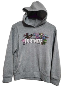 Fortnite Graphic Boys Size Medium Hooded Sweatshirt Gray - Picture 1 of 4