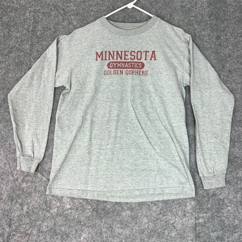 Minnesota Gophers Mens Shirt Medium Gray Maroon NCAA Gymnasitcs College Top Tee Cover