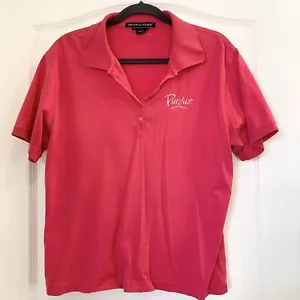 Devon & Jones Womens Coral Polo Shirt Short Sleeve Embroidery PURDUE Sz XL - Picture 1 of 6