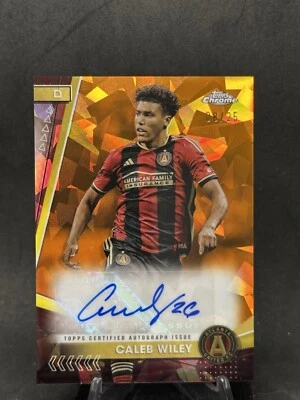 2024 Topps Chrome MLS Caleb Wiley Orange Refractor Auto /25 Atlanta FC - Image 1 of 2