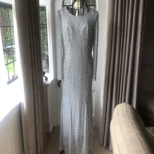 Beautiful Modest Umbrella Cut Designer Prom Ball Dress By Linea Size 12 RRP £249 - Picture 1 of 10