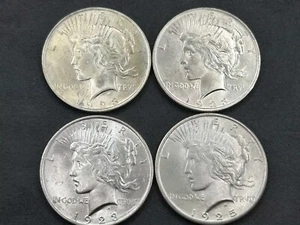 Lote De 4 Dólares De Paz BU/MS++ Toneladas De Brillo Excelentes Gemas - Imagen 1 de 16