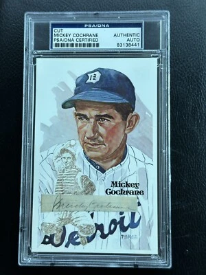 MICKEY COCHRANE PSA/DNA Signed Perez Steele Cut Authentic Autograph HOF - Image 1 of 3