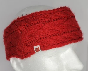 Wisconsin Badgers New Era Women's Knit Winter Headband - Red & White Color - Picture 1 of 8