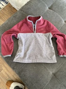 osh kosh b'gosh fleece jacket size 4 Burgundy & gray 1/4 Zipper - Picture 1 of 9