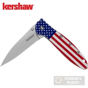 Kershaw LEEK KNIFE USA Flag 3" Folding EDC Stars & Stripes 1660USA FAST SHIP - Picture 1 of 4