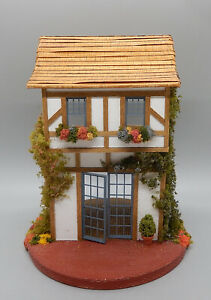 Vintage 1/4 Scale Tudor Cottage Dollhouse Artisan Dollhouse Miniature 1:48