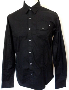 Men's Shirt Long Sleeve Cotton Black Sizes: M, XXL Firetrap PAOLO - Picture 1 of 7