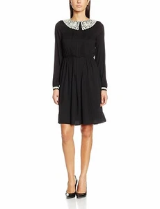 Nougat London Holly Collar Detail Dress Black UK 14 RRP £110 NH9 ZZ 03 - Picture 1 of 5
