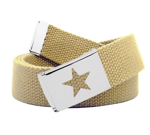 Build A Belt Kid's Star Silver Flip Top 1.25" Wide Buckle with Canvas Web Belt - Picture 1 of 24
