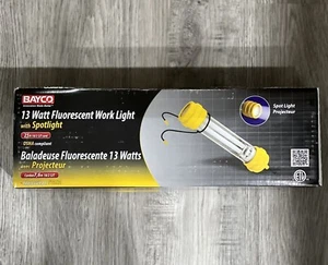 BAYCO SL-676 13 WATT FLUORESCENT WORK LIGHT SPOTLIGHT 25 FT 18/2 SJT CORD (C12D) - Picture 1 of 7