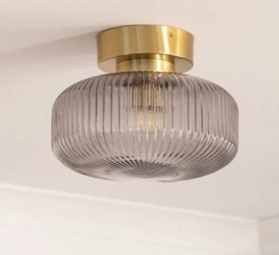 Lámpara de Techo Ikea SOLKLINT, Latón con Vidrio Morado, Acero 11" - NUEVA Foto 1 de 4