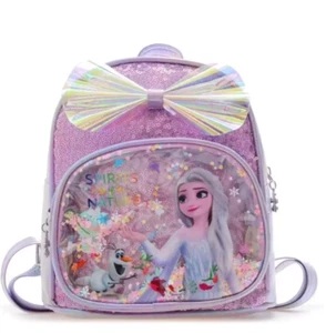 Disney Sequins Frozen Elsa Anna Backpack Fashion Glitter School Book Bag Girls - Picture 1 of 10