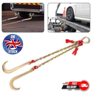 1 meter V-Assembly J Hook Brother Winch Chain Tow Recovery Assistance Off Road - Picture 1 of 14