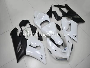 Pearl White Flat Black ABS Injection Bodywork Fairing Kit Fit for 2005 2006 ZX6R - Picture 1 of 7