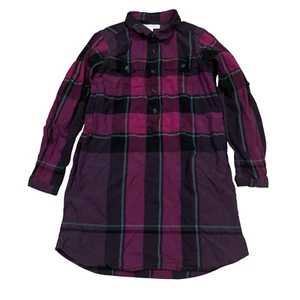 BURBERRY Plaid Dress Girls Sz 8Y Multicolor Nova Check Button Up w Pockets - Picture 1 of 12