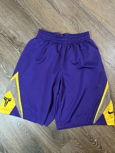 Nike Shorts Dri Fit Basketball Sz Medium Purple Yellow Kobe Bryant Lakers Mamba - Picture 1 of 7