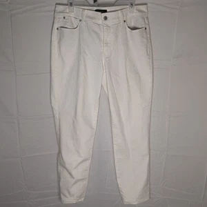 Pantalones de mezclilla para mujer Talbots Boyfriend blancos 12 - Imagen 1 de 11