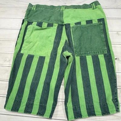Pantalones Cortos De Colección Slick Jeans Para Hombres 44 Rayas Verdes Grunge Surf Patinador Pantalones Cortos Y2K Años 90 Foto 1 de 4