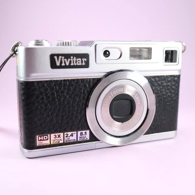 Vivitar Digital Camera Vivicam 8027 8.1MP Black Silver Tested - Image 1 of 4
