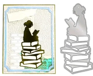 Book Lover Cutting Die Scrapbooking Paper Cards Crafts Template Cut Books Read - Picture 1 of 3