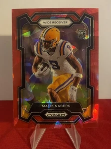 2024 Panini Prizm Draft Picks Red Cracked Ice #109 Malik Nabers RC - Foto 1 di 2