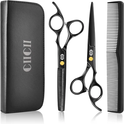 Forbici Parrucchiere Professionali, 8Pcs Kit Forbici per Capelli (6,7 Pollici/Ne - Immagine 1 di 4